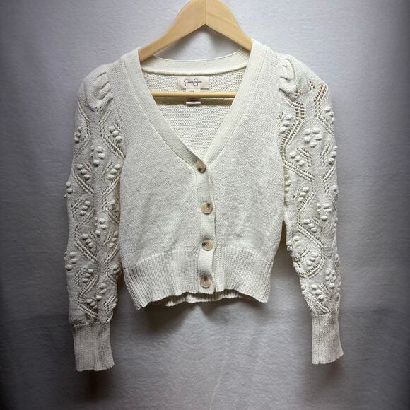 Jessica Simpson Cream Cropped Sweater - Size XS - Cute! - Picture 3 of 10